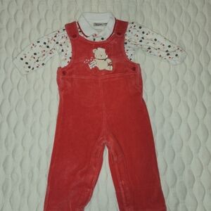 Nursery Rhyme Baby Boy Two Piece Vintage Jumper Set Velvet Feel Holiday 6 - 9mth